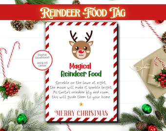 Magic Reindeer Food Tags, Reindeer Food, Printable Magic Reindeer Food Tags Christmas Reindeer Food, Magical Reindeer Food, Printable Tag