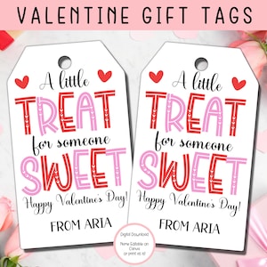 EDITABLE Valentine Gift Tags, Printable Kids Valentine Tags, Classroom Valentines Gift Tags, Printable Valentines, Roommate Gift Tag