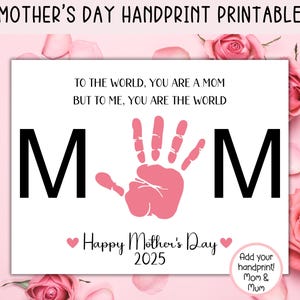 Mother's Day Printable, Mother's Day Handprint Art Mothers Day Gift, Mommy Handprint Art, Activity Page, Mothers Day Craft Activity