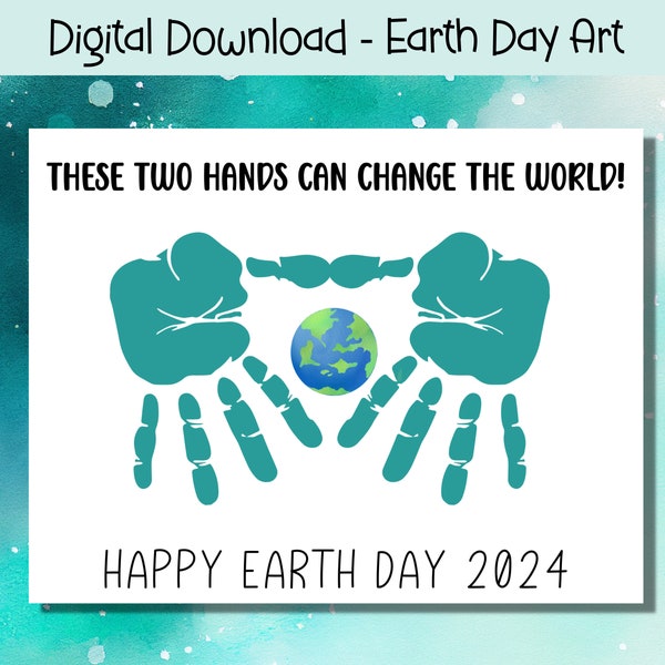 Earth Day Handprint Art, Earth Day Art for Kids, Earth Day Printable, Handprint Craft, Earth Day Activities, Craft For Kids Baby Toddler