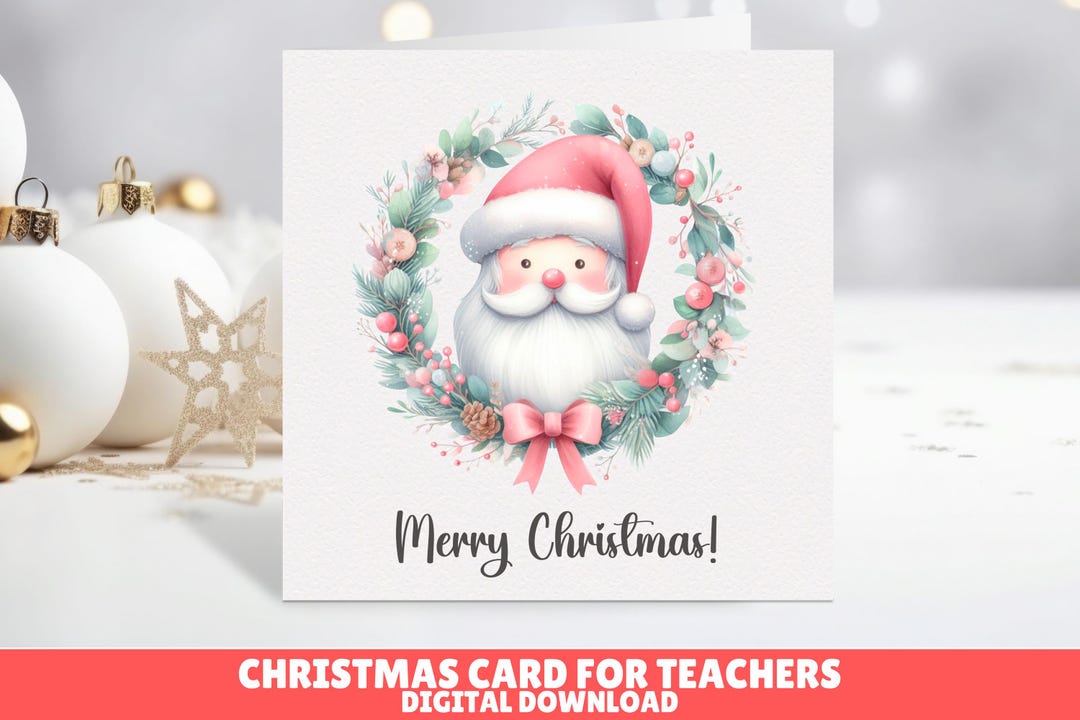 Printable Christmas Card, Merry Christmas Card, Printable Holiday Cards ...