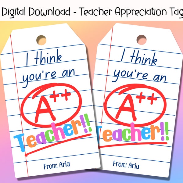 Teacher Appreciation Gift Tag, Staff Appreciation Gift Tag, Teacher Thank You Gift Tags, End Of Year School Tag, Teacher Appreciation Week