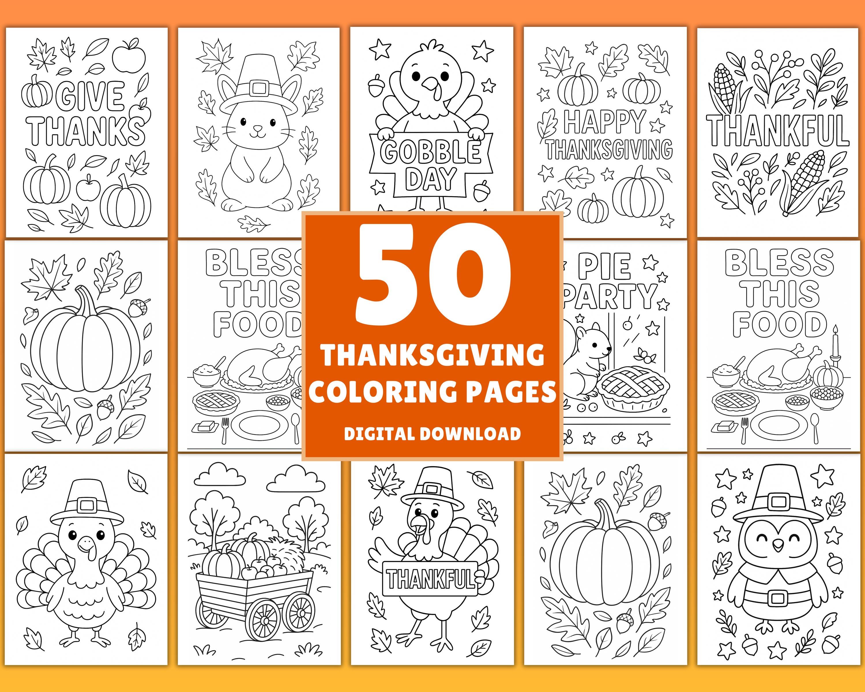 Thanksgiving Coloring Pages, Thanksgiving Coloring Book, Thanksgiving