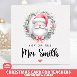 EDITIERBARE Lehrer Weihnachtskarte, personalisierte Weihnachtskarte für Lehrer, Weihnachtslehrerkarte, Weihnachtsgeschenk für Lehrer, Lehrerin Weihnachten