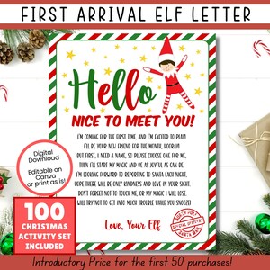 EDITABLE Elf Arrival Letter, First time Elf Arrival Letter, Elf Welcome Letter, Elf Visiting,  Elf Printable, Elf Letter, Elf Kit Printables