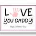 Printable Valentines Craft to Dad, Daddy Valentine's Cards, Kids ...