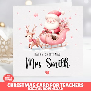 Tarjeta de Navidad para profesor/a EDITABLE, Tarjeta de Navidad personalizada para profesor/a, Tarjeta de Navidad para profesor/a, Regalo de Navidad para profesor/a, Navidad para profesor/a