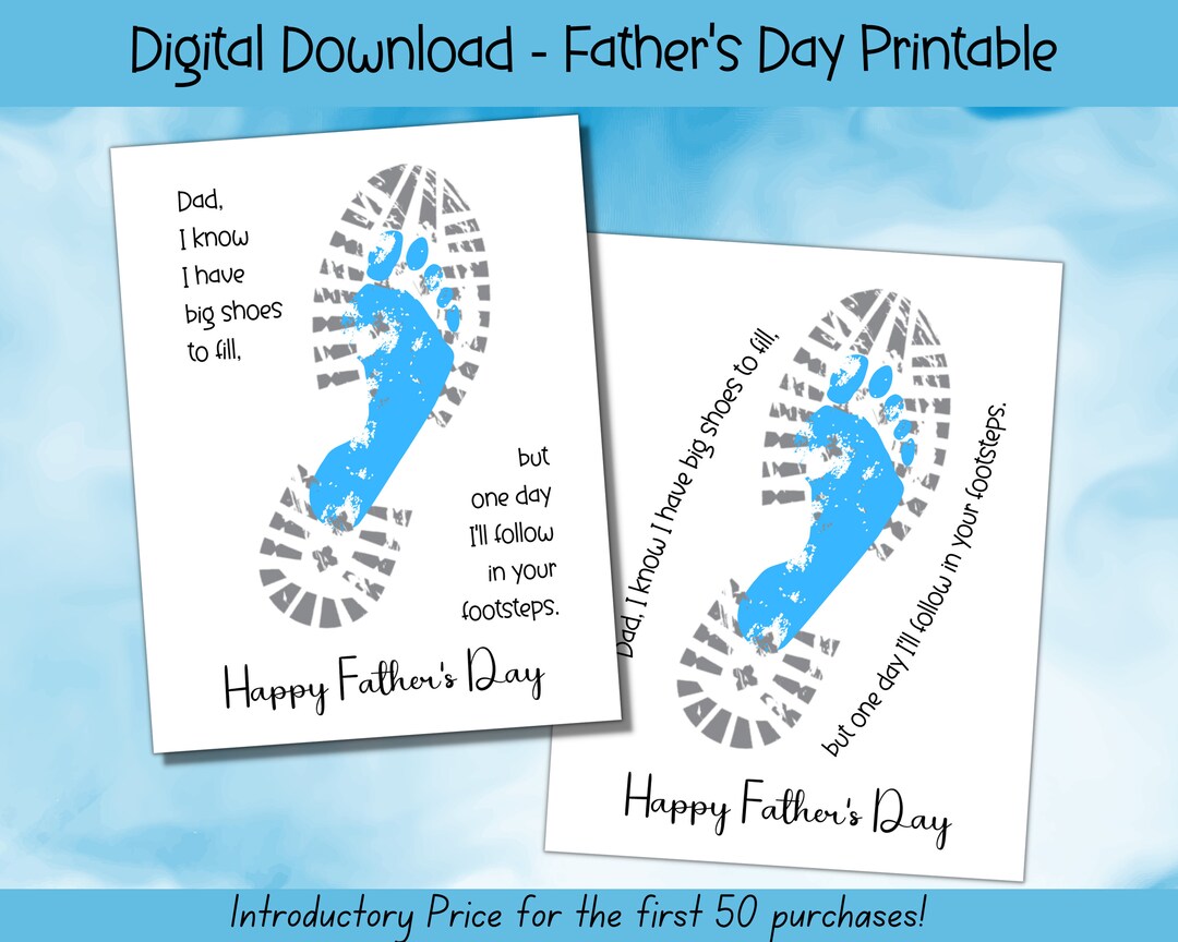 Father's Day Printable, Big Shoes to Fill Footprint Art, Fathers Day ...