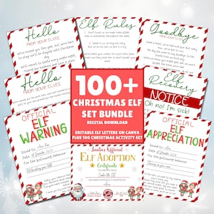 EDITABLE Elf Letters,  Elf Welcome Letter, Elf Goodbye Letter, Elf Rules, Elf Warning, Elf Adoption, Elf Printable, Multiple Elves