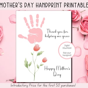 Imprimível para o Dia das Mães, Arte com Impressão de Mãos para o Dia das Mães, Presente para o Dia das Mães, Arte com Impressão de Mãos para Mamães, Página de Atividades, Atividade de Artesanato para o Dia das Mães