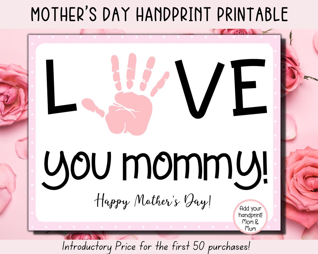 Mother's Day Printable, Mother's Day Handprint Art Mothers Day Gift ...