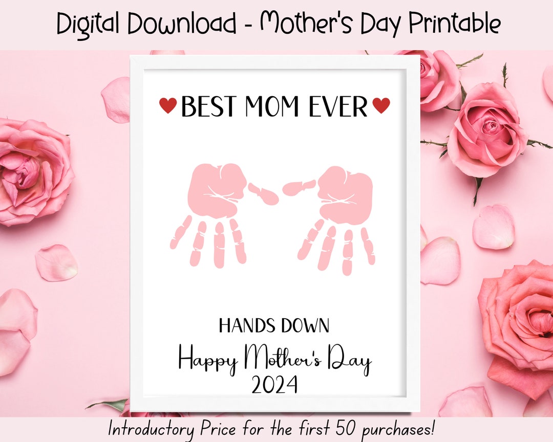 Mother's Day Printable, Mother's Day Handprint Art Mothers Day Gift ...