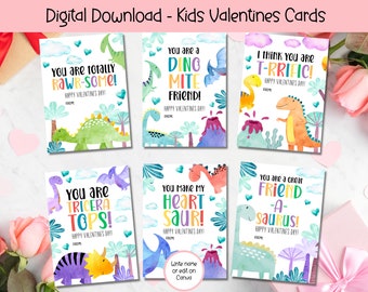EDITABLE Printable Dinosaur Valentine Card, Classroom Valentines Day Card, Kids Valentine, Boy Valentine, Valentine cards for kids classroom