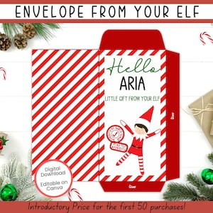 EDITABLE Elf Envelopes, Envelope for Elf Arrival Letter, Envelope Elf Welcome Letter, Elf Printable, Elf Letter Envelope, Elf Kit Printables