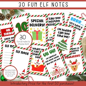Kerstelfbriefjes, briefje van je elf, aankomst elfen, bundel kerstelf, elfenrekwisiet, elfenpakket, elfenbrief, afdrukbare elf, accessoires elfen