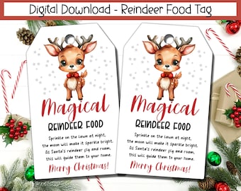 Magical Reindeer Food Tags, Reindeer Food, Printable Magic Reindeer Food Tags Christmas Reindeer Food, Magical Reindeer Food, Printable Tag