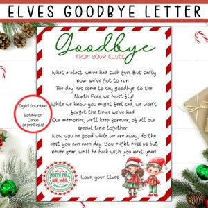 EDITABLE Elves Goodbye Letter, Multiple Elf Departure Letter, Elf Farewell Letter, Goodbye Elf Letter, Goodbye From Your Elf, Elf Leaving