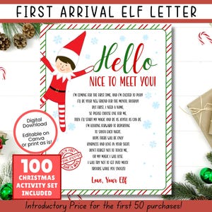 EDITABLE Elf Arrival Letter, First time Elf Arrival Letter, Elf Welcome Letter, Elf Visiting,  Elf Printable, Elf Letter, Elf Kit Printables