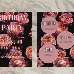 Birthday party digital editable invitation