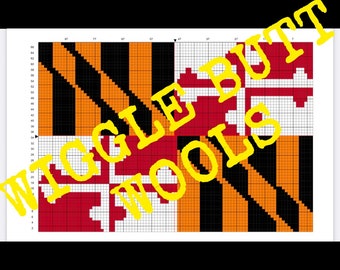 Maryland Flag Crochet Blanket Corner to Corner PDF