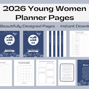 2026 LDS Young Women Planner | Printable Binder | Moses 6:34 | Walk With Me | YW Binder