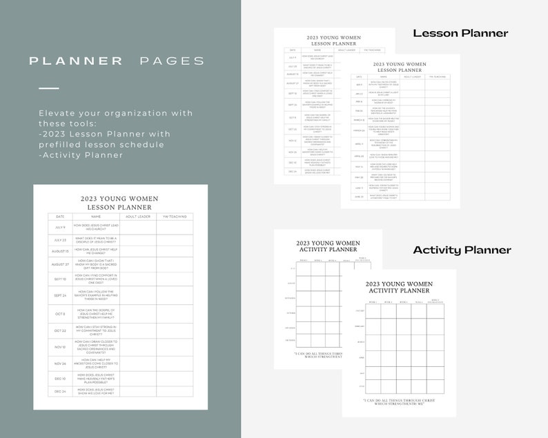 2023 LDS Young Women Presidency Planner Etsy