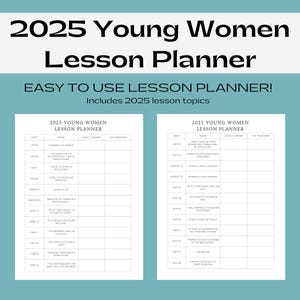 2025 Young Women Lesson Planner Printable Pages Come Follow Me
