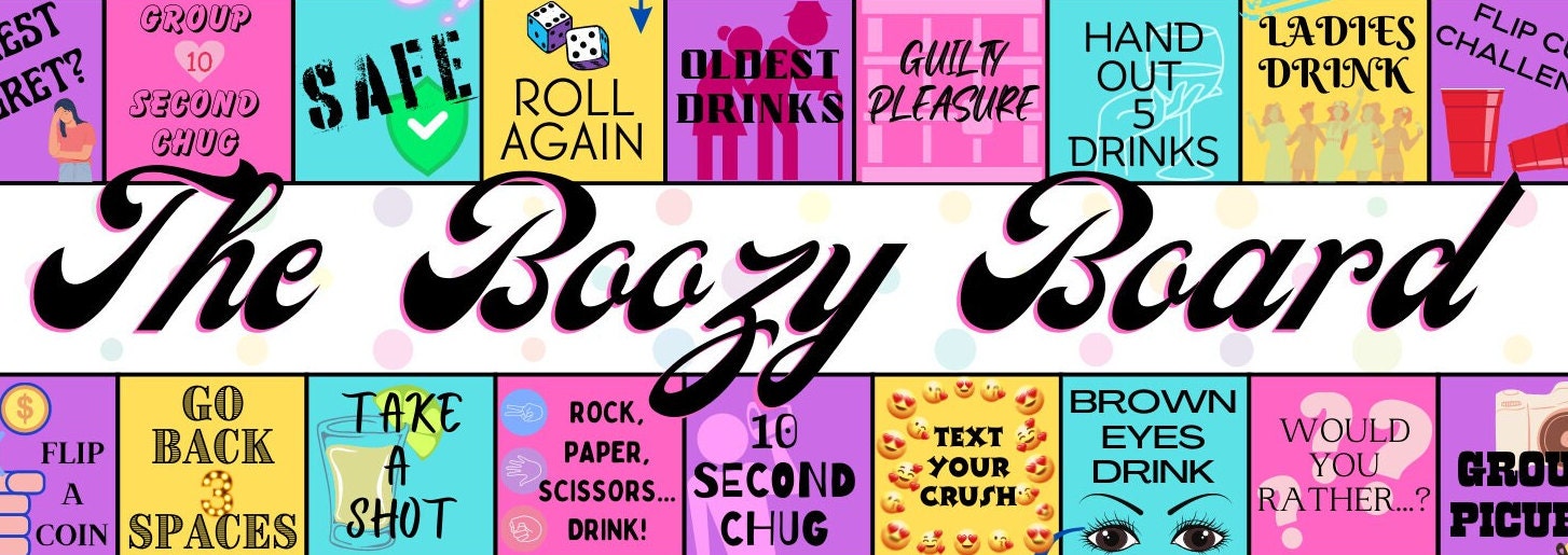 The Boozy Board Drinking Game Board Game Tipsy Table Day Drinking