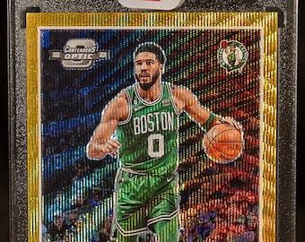 Jayson Tatum on Card Auto Silver Prizm Basketball Card Boston 