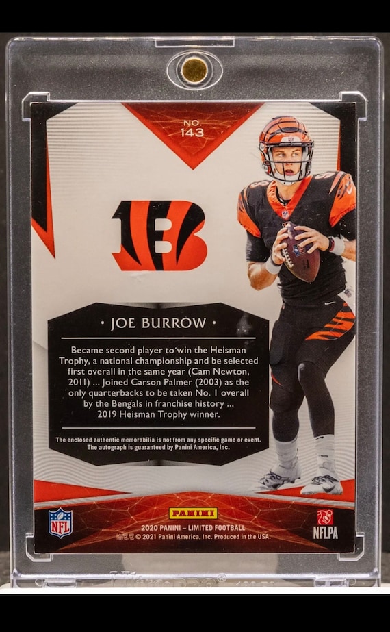 Joe Burrow Panini Limited Rookie Patch Auto /10 Chaser Pack