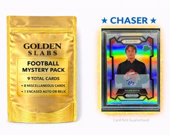 Julian Sayin Prizm Collegiate Rookie Auto Chaser! NFL Football Mystery Pack: 1 Guaranteed Auto or Relic Encased Card+ 8 Miscellaneous Cards!