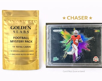 NFL Football Hot Pack:1 Guaranteed Auto or Relic Encased Card+10 Miscellaneous Cards! Jeremiah Smith Prizm Draft Picks Color Blast Chaser