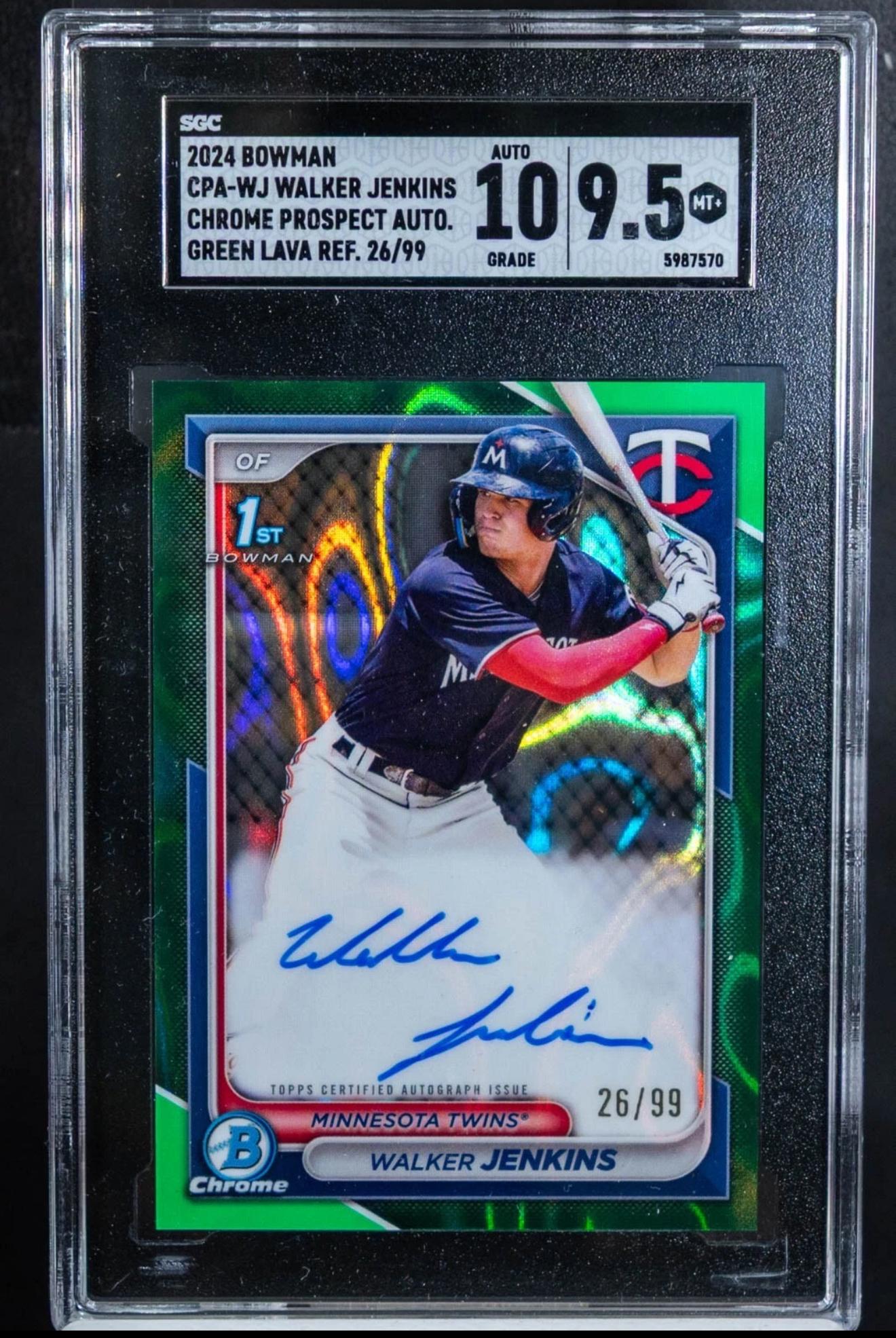 Walker Jenkins Bowman Chrome Green Rookie Auto /99 Chaser Pack