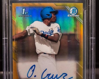 MLB Baseball Hot Pack:1 Guaranteed Graded Card + 10 Miscellaneous Cards! Bowman Chrome Oneil Cruz Gold Refractor Rookie Auto Chaser-READ