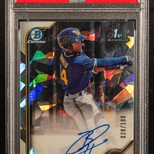 MLB Baseball Hot Pack:1 Garantiert graduierte Karte + 10 verschiedene Karten! Bowman 1st Atomic Refraktor Jackson Chorio Auto Chaser Pack-READ