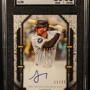MLB Baseball Hot Pack:1 Garantiert abgestufte Karte + 10 verschiedene Karten! Topps Jackson Merrill Rookie Showcase Auto /25 Chaser Pack-Lese