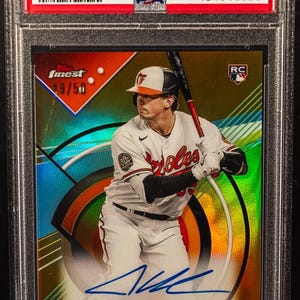MLB Baseball Hot Pack: 1 Garantiert abgestufte Karte + 10 Verschiedene Karten!Topps Finest Gold Refraktor Adley Rutschman Rookie Auto Chaser Pack