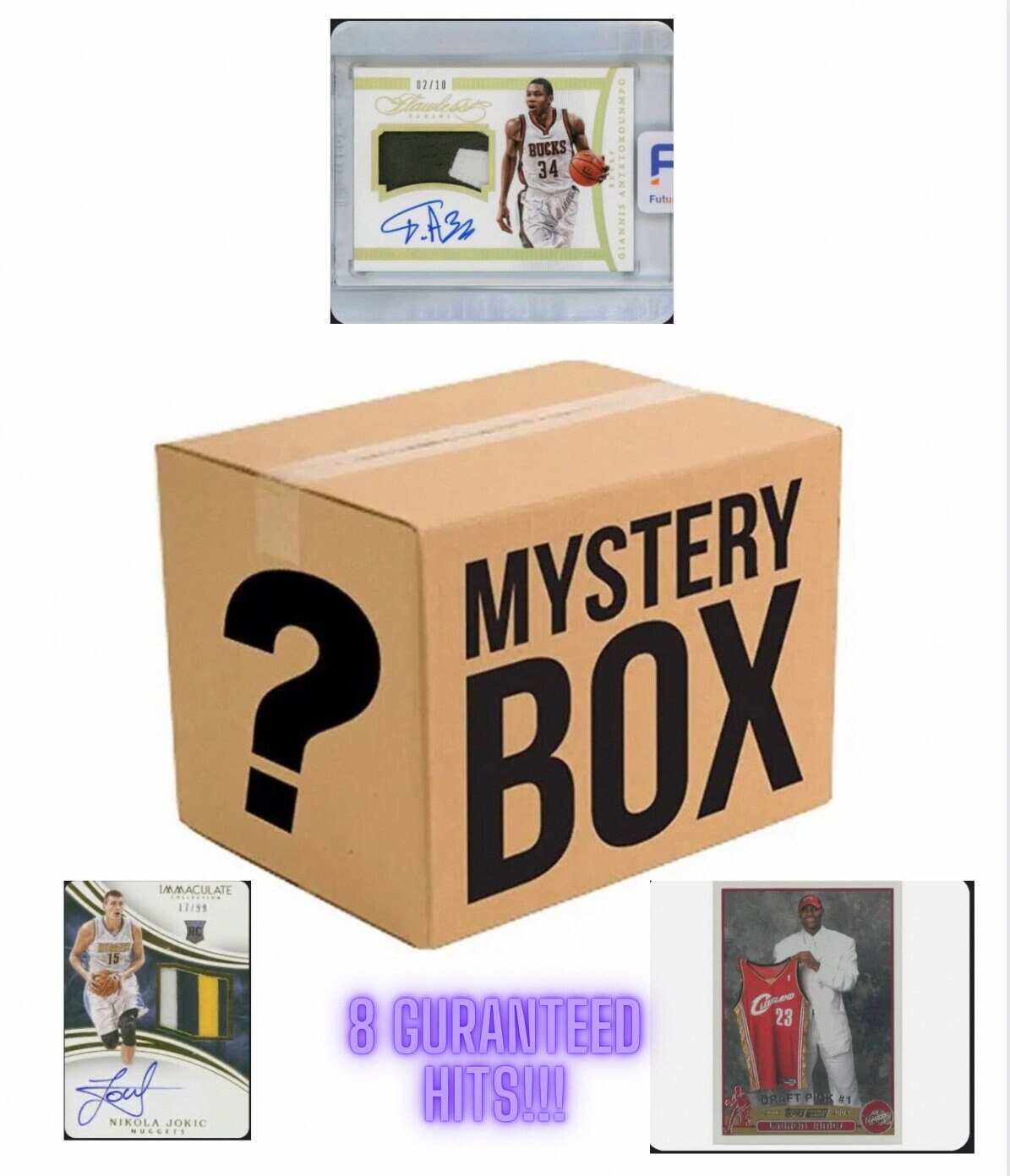 Huge NBA Basketball Sports Card Hot Pack. 8 GUARANTEED Hits. All Autos
