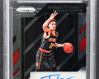 NBA Basketball Hot Pack:1 Graded Card (8+ Guaranteed) +10 Miscellaneous Cards! Panini Prizm Trae Young Rookie Auto PSA 10 Chaser Pack-READ