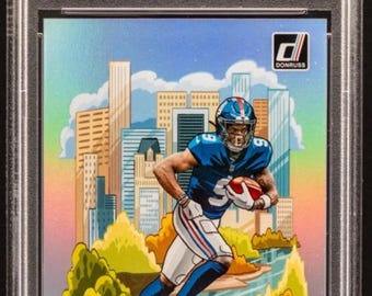 NFL Football Hot Pack:1 Guaranteed Graded Card+ 10 Miscellaneous Cards! Panini Donruss Malik Nabers Rookie Downtown Chaser Pack-READ
