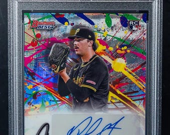 Paquete de Béisbol MLB: 1 Tarjeta Graduada (8+ Garantizada) + 10 Tarjetas Diversas. Bowmans Best Paul Skenes Showpiece Rookie Auto Chaser Pack - LEER