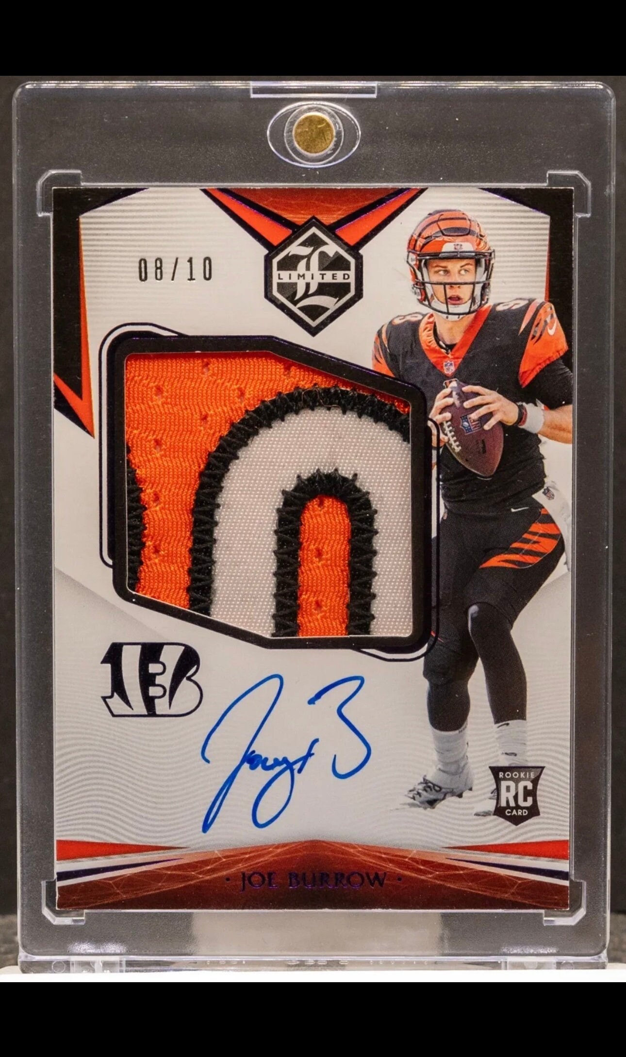Joe Burrow Panini Limited Rookie Patch Auto /10 Chaser Pack