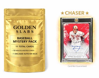 MLB Baseball Hot Pack: 1 Guaranteed Auto or Relic Encased Card+ 10 Miscellaneous Cards! Diamond Icons Manny Machado Red Auto  Chaser