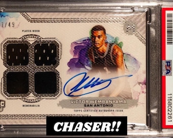 NBA Basketball Hot Pack:1 Graded Card (8+ Guaranteed)+12 Miscellaneous Cards!Topps Victor Wembanyama Rookie Quad Patch Auto Chaser Pack-READ