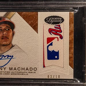 Hot Pack MLB Baseball : 1 carte graduée garantie + 8 cartes diverses ! Lot de 10 écussons autographes Manny Machado Dynasty Topps - LIRE