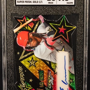 MLB Baseball Hot Pack:1 Garantiert abgestufte Karte + 10 verschiedene Karten! Leaf Elly De Lacrux Gold Super 1/1 Rookie Auto Chaser Pack-READ