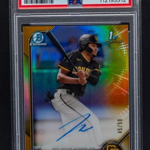 Hot Pack MLB Baseball : 1 carte graduée garantie + 8 cartes diverses ! Lunette dorée Bowman James Wood Rookie Auto / 50 chasseurs - LIRE