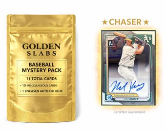 MLB Baseball Hot Pack: 1 Guaranteed Auto or Relic Encased Card+ 10 Miscellaneous Cards! Nick Kurtz Bowman Chrome 1st Rookie Auto Chaser