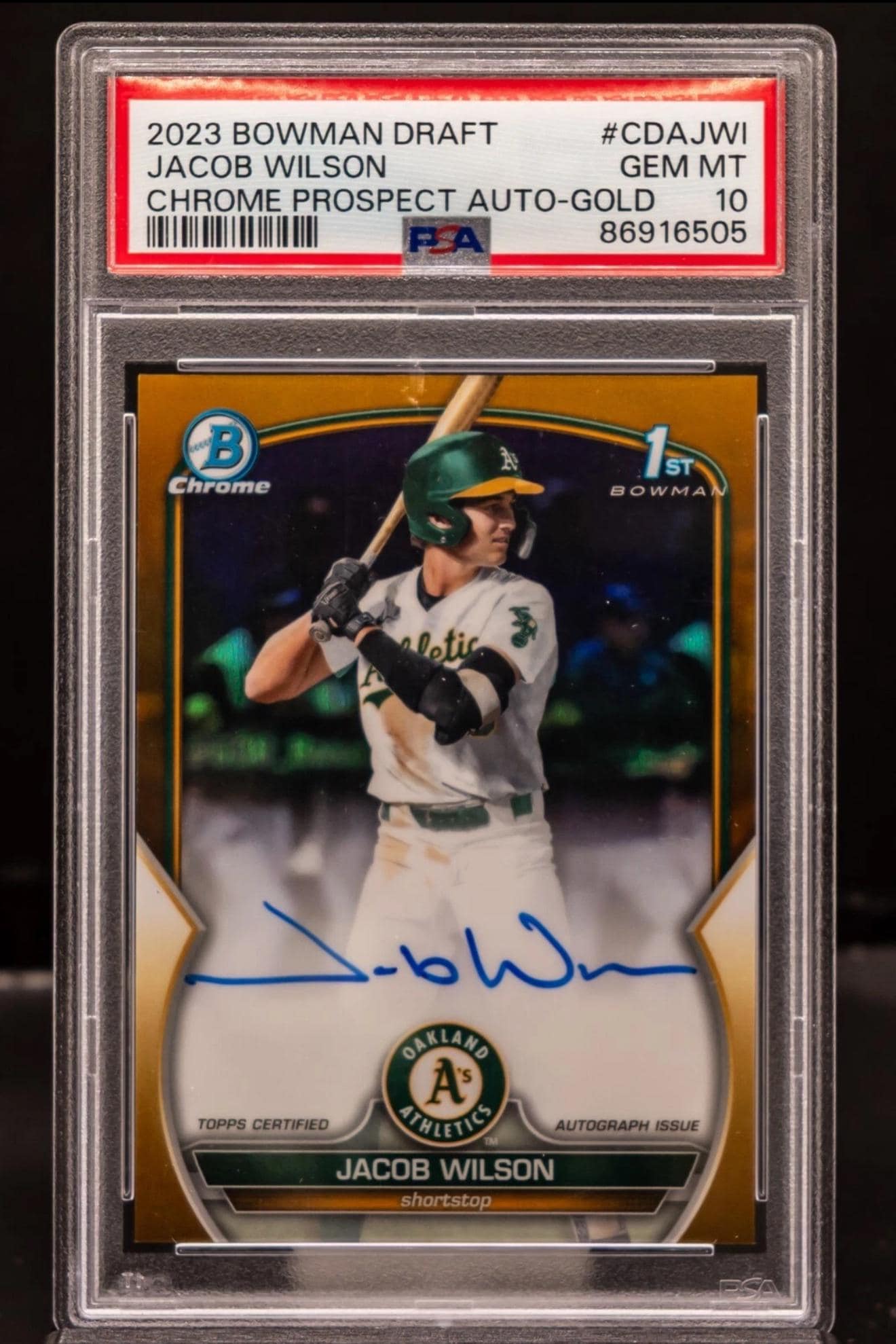 Jacob Wilson Bowman Chrome Draft Gold /50 Rookie Auto Chaser Pack 