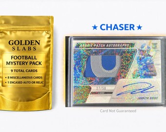NFL Football Hot Pack:1 Guaranteed Auto or Relic Encased Card+ 8 Miscellaneous Cards! Jahmyr Gibbs Zenith Sparkle Rookie Patch Auto Chaser
